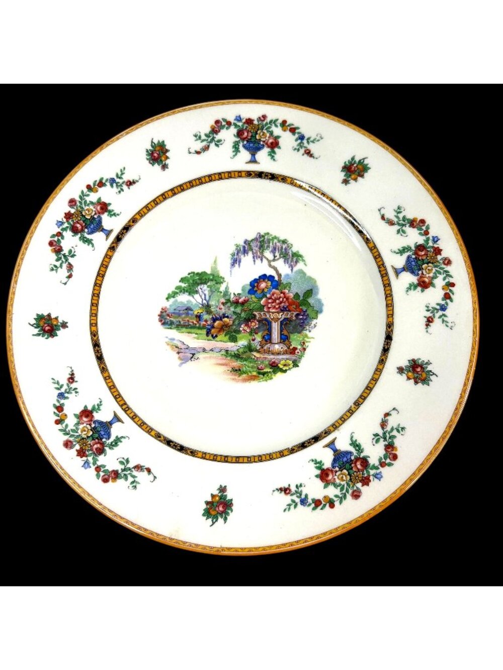 Vtg Myott Staffordshire England Chinoiserie Plate 10.5" Cabinet Piece England